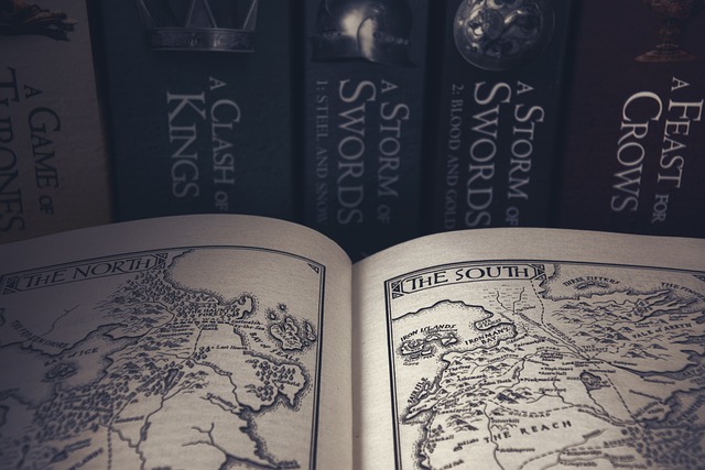 An open book depicting some maps